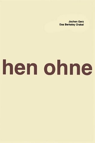 Cover of Jochen Gerz: Das Berkeley Orakel