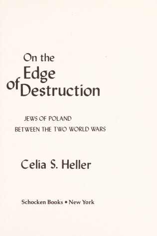 Cover of On the Edge of Destruction