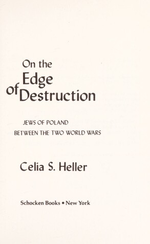 Cover of On the Edge of Destruction