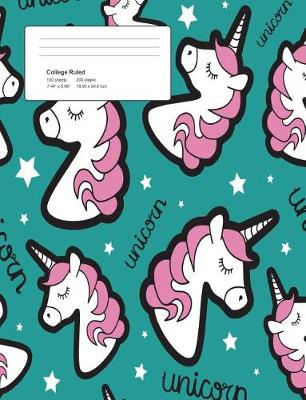 Book cover for Unicorn Light Green Composition College Ruled Book (7.44 x 9.69) 200 page V13