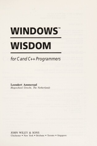 Cover of Windows Wisdom