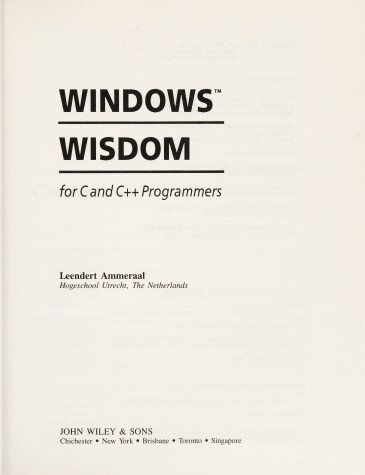 Book cover for Windows Wisdom