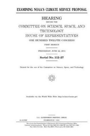 Cover of Examining NOAA's climate service proposal