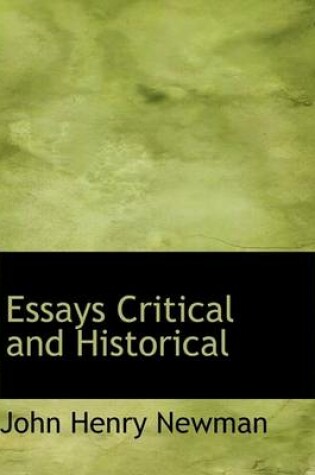 Cover of Essays Critical and Historical