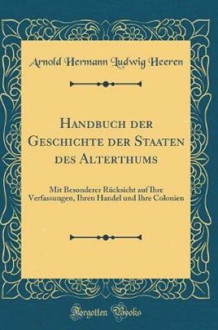 Cover of Handbuch Der Geschichte Der Staaten Des Alterthums