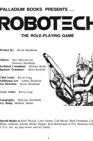 Cover of Robotech the Role-Playing Game