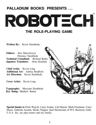 Book cover for Robotech the Role-Playing Game