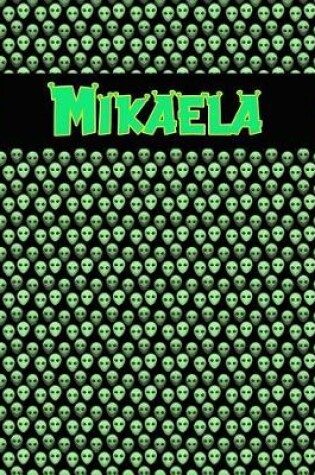 Cover of 120 Page Handwriting Practice Book with Green Alien Cover Mikaela