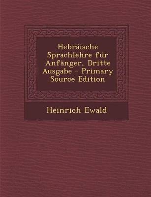 Book cover for Hebraische Sprachlehre Fur Anfanger, Dritte Ausgabe