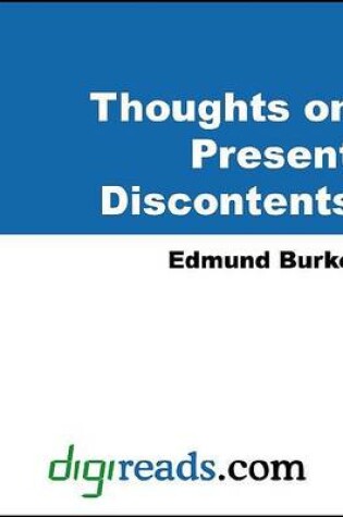 Cover of Thoughts on Present Discontents