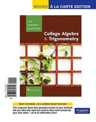 Book cover for College Algebra and Trigonometry, Books a la Carte Edition