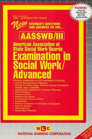 Cover of ASWB Examination In Social Work a Advanced Generalist (ASWB/III)