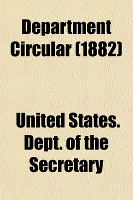 Book cover for Department Circular (1882)