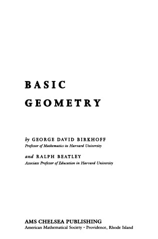 Cover of Basic Geometry: Manual For Teachers