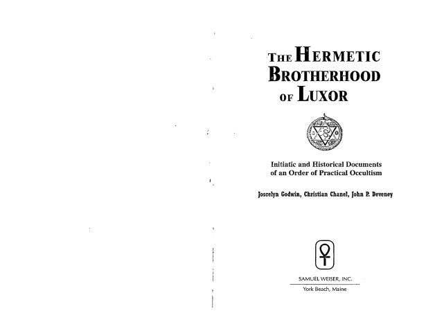 Book cover for The Hermetic Brotherhood of Luxor