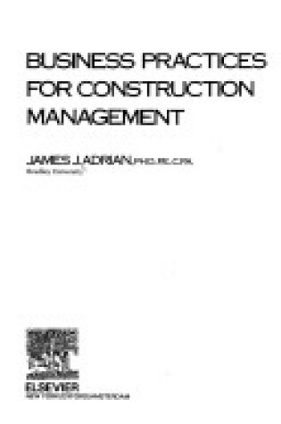 Cover of Business Practices for Construction Management