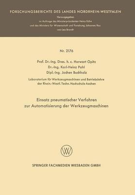 Book cover for Einsatz Pneumatischer Verfahren Zur Automatisierung Der Werkzeugmaschinen