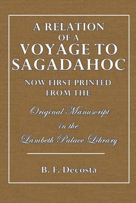 Book cover for A Relation of a Voyage to Sagadahoc