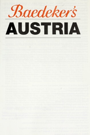 Cover of Baedeker'S Austria