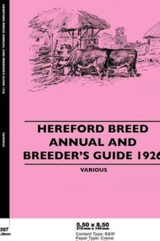 Cover of Hereford Breed Annual And Breeder's Guide 1926