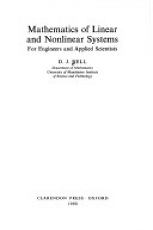 Cover of Mathematics of Linear and Nonlinear Systems