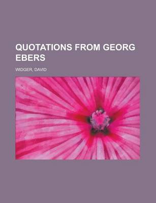 Book cover for Quotations from Georg Ebers