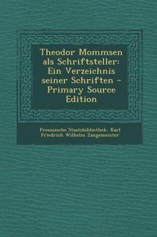 Cover of Theodor Mommsen ALS Schriftsteller