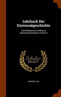 Book cover for Lehrbuch Der Universalgeschichte