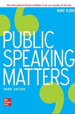 Cover of Public Speaking Matters ISE