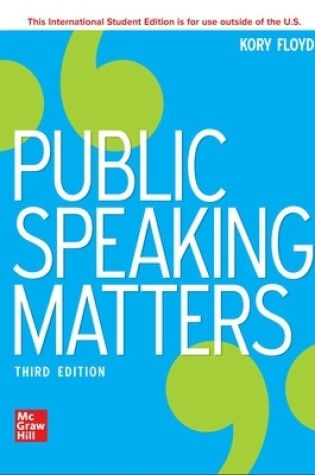 Cover of Public Speaking Matters ISE