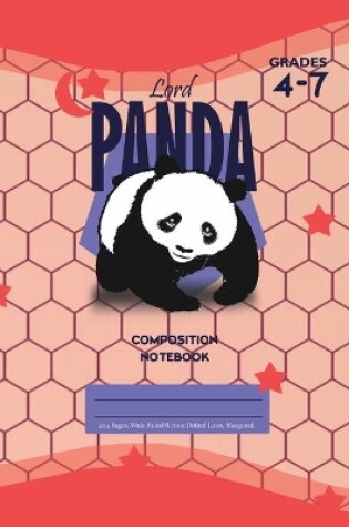 Cover of Lord Panda Primary Composition 4-7 Notebook, 102 Sheets, 6 x 9 Inch Pink Cover