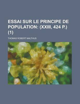 Book cover for Essai Sur Le Principe de Population (1)