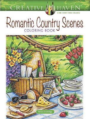 Book cover for Creative Haven Romantic Country Scenes Coloring Book