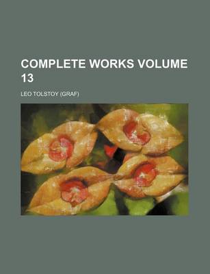 Book cover for Complete Works Volume 13