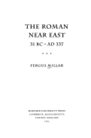 Cover of The Roman Near East, 31 BC-AD 337