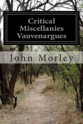 Book cover for Critical Miscellanies Vauvenargues