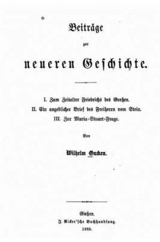 Cover of Beitrage zur neueren Geschichte