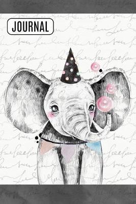 Cover of Lined Journal Notebook Watercolor Baby Elephant
