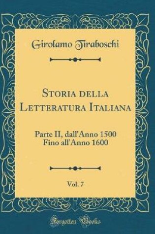 Cover of Storia Della Letteratura Italiana, Vol. 7