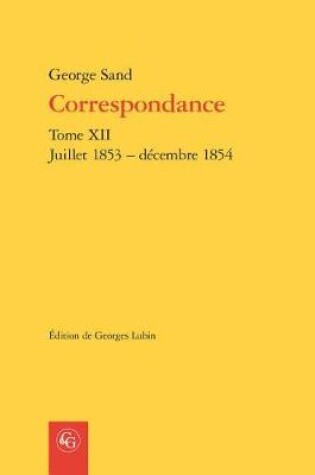 Cover of Correspondance. Tome XII