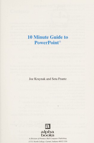 Cover of 10 Minute Guide to PowerPoint