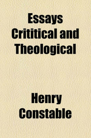 Cover of Essays Crititical and Theological
