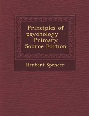 Book cover for Principles of Psychology - Primary Source Edition