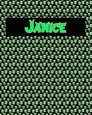 Book cover for 120 Page Handwriting Practice Book with Green Alien Cover Janice