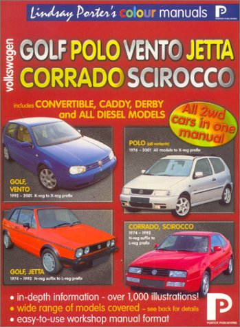 Book cover for Volkswagen Golf, Polo, Vento, Jetta, Corrado, Scirocco Colour Workshop Manual