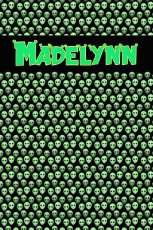 Cover of 120 Page Handwriting Practice Book with Green Alien Cover Madelynn