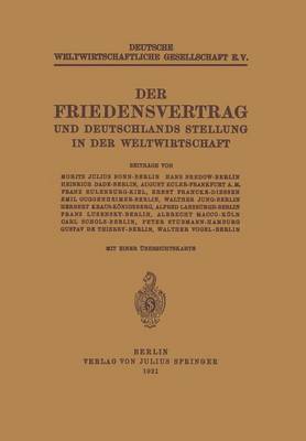 Book cover for Der Friedensvertrag Und Deutschlands Stellung in Der Weltwirtschaft