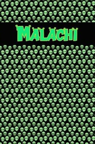 Cover of 120 Page Handwriting Practice Book with Green Alien Cover Malachi