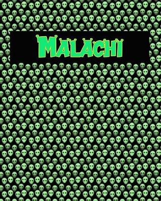 Book cover for 120 Page Handwriting Practice Book with Green Alien Cover Malachi