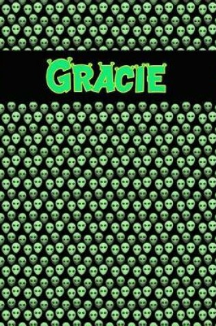 Cover of 120 Page Handwriting Practice Book with Green Alien Cover Gracie